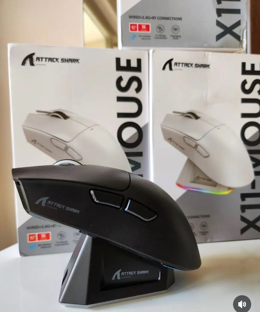 Mouse Gamer Attack Shark X11 com dock de Carregamento Novo Lacrado