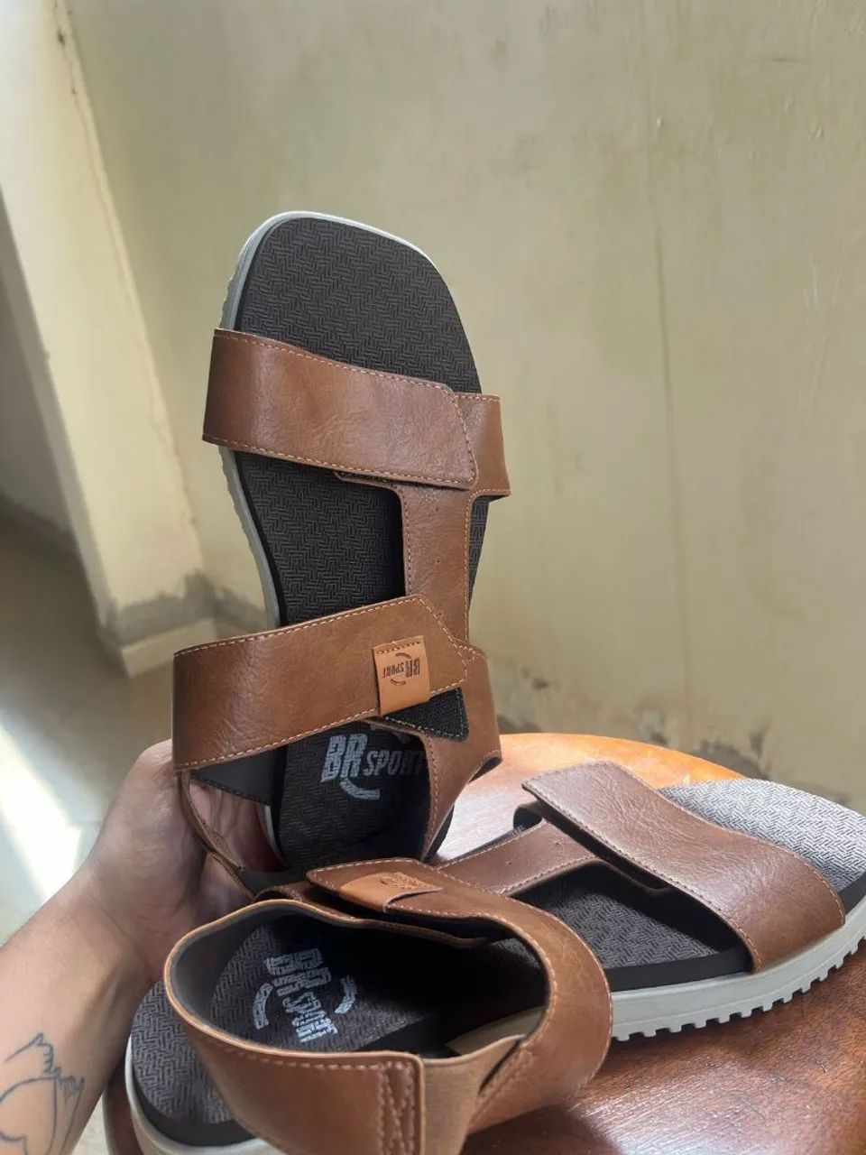 Sandália Masculina Couro Marrom - Foto 2