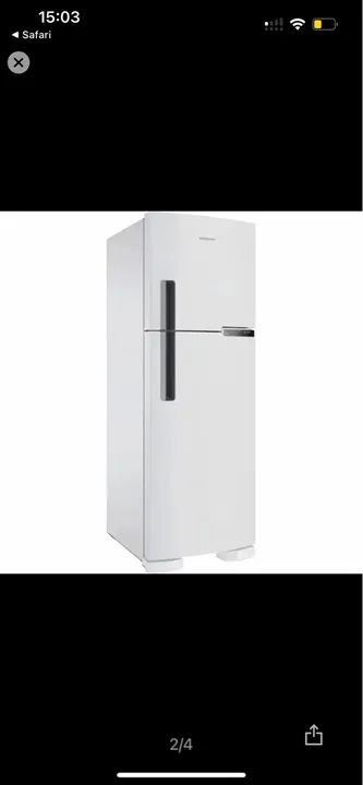 Geladeira Duplex Branca Refrigerador 375L 2 Portas Frost Free 220 Volts, Branco, Brastemp