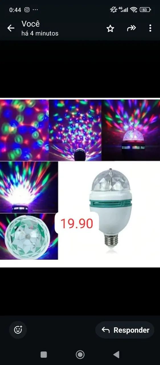 Lâmpada Disco Ball RGB - Iluminação Festa