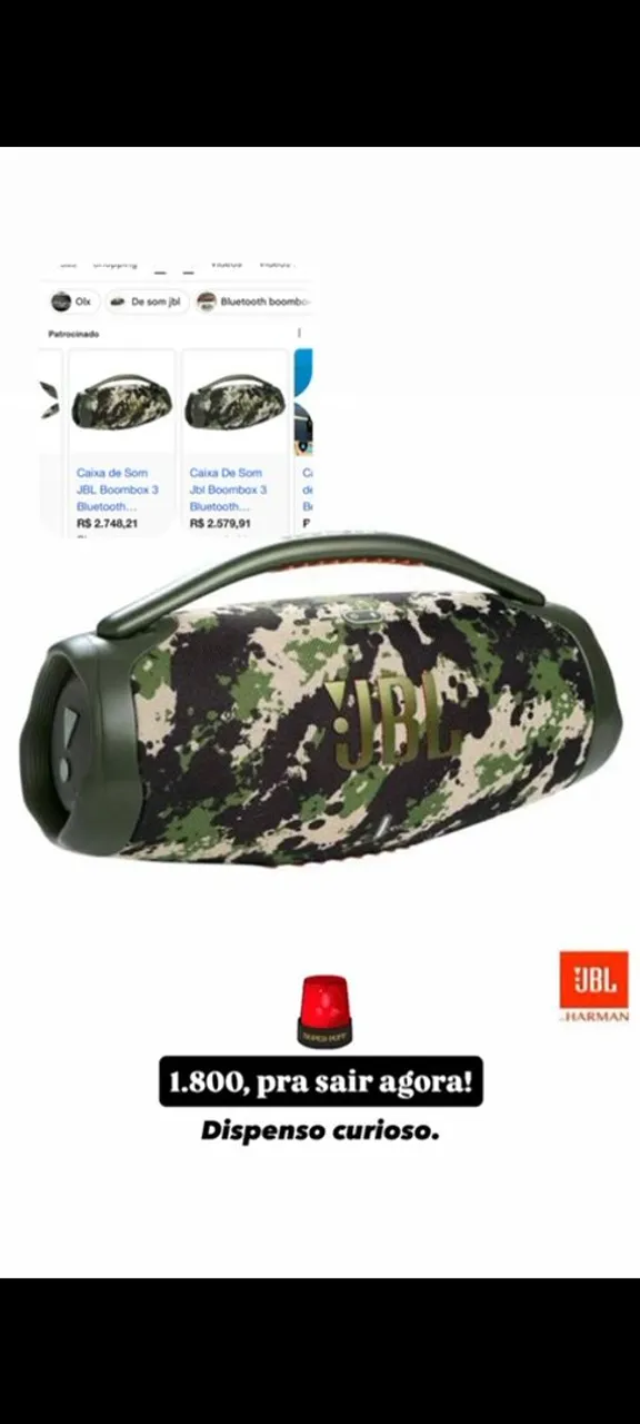 JBL Boombox 3 Camuflado - Som Potente e Portátil!