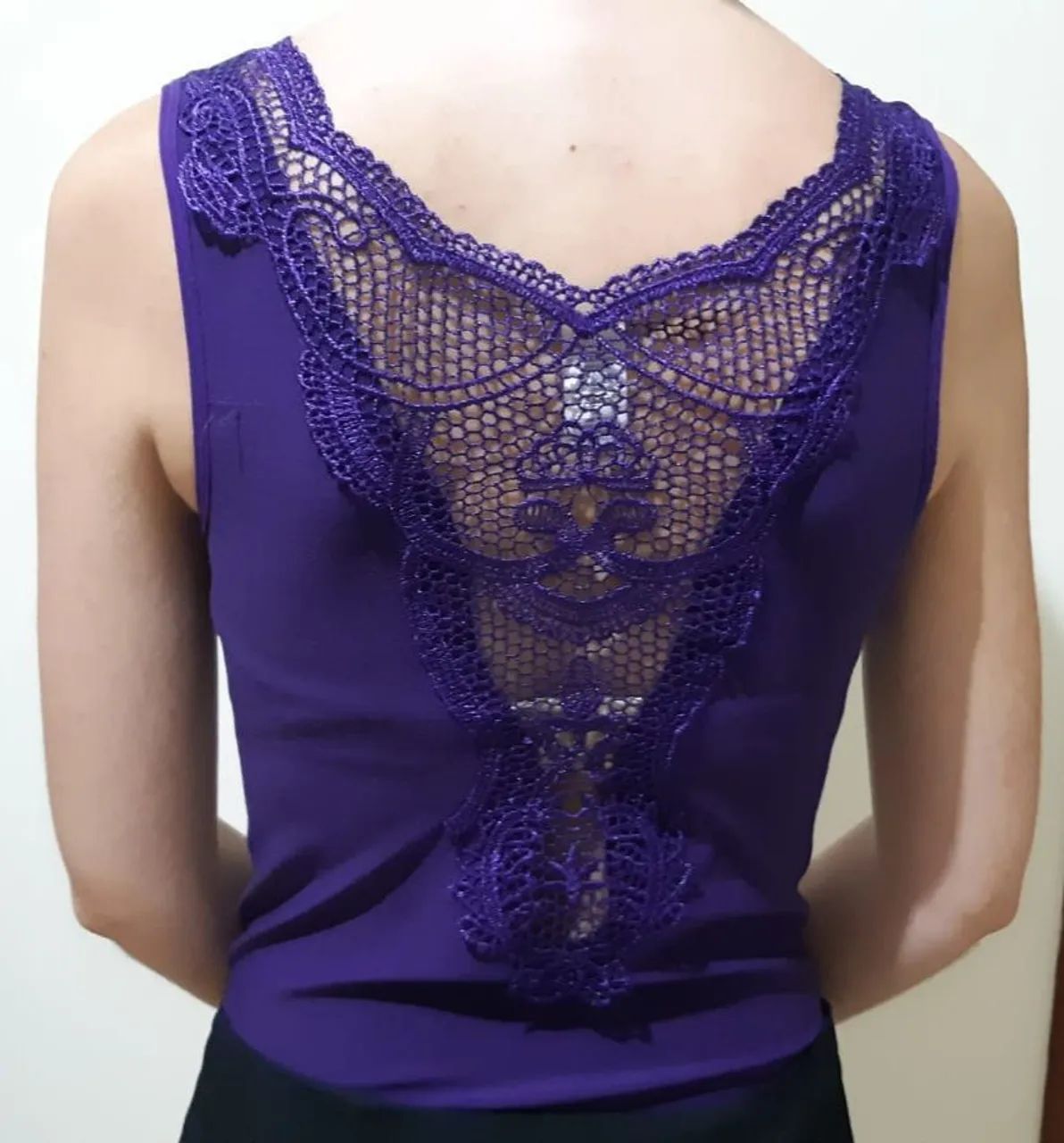 Body Roxo elegante com Renda nas costas  - Foto 5
