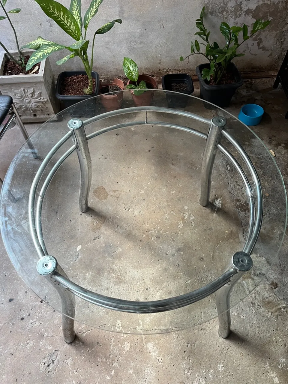Mesa de vidro c/4 cadeiras