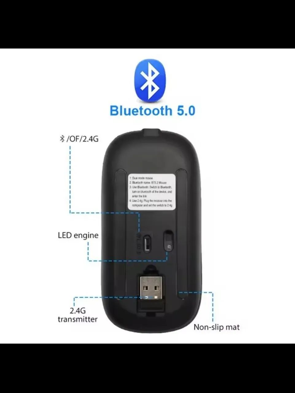Mouse Bluetooth Recarregável - Foto 3