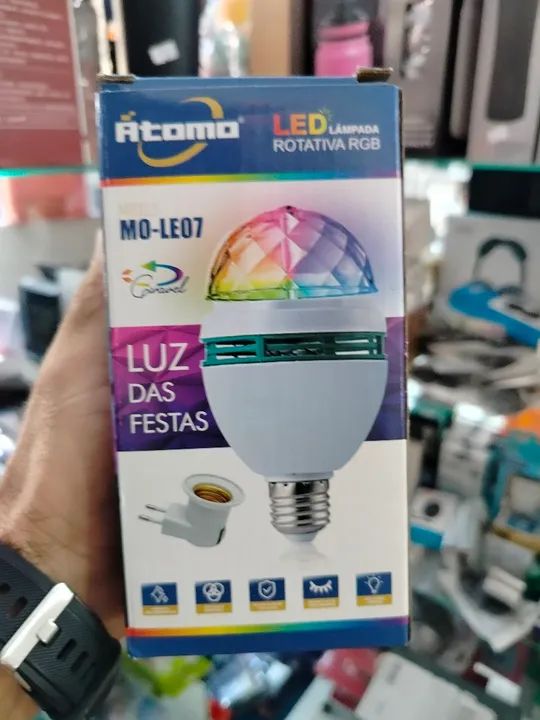 Lâmpada LED Rotativa RGB - Festa e Diversão!