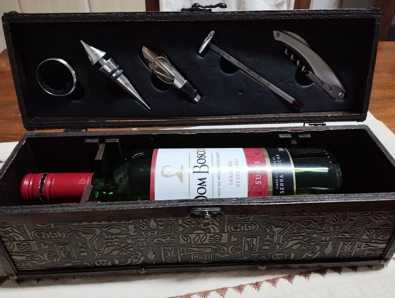 Porta Vinho Vintage com Acessórios (kit) - Foto 4