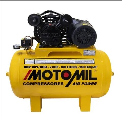 Compressor de Ar 10 Pés 100L 2HP Monofásico 220V CMV-10PL/100A Motomil