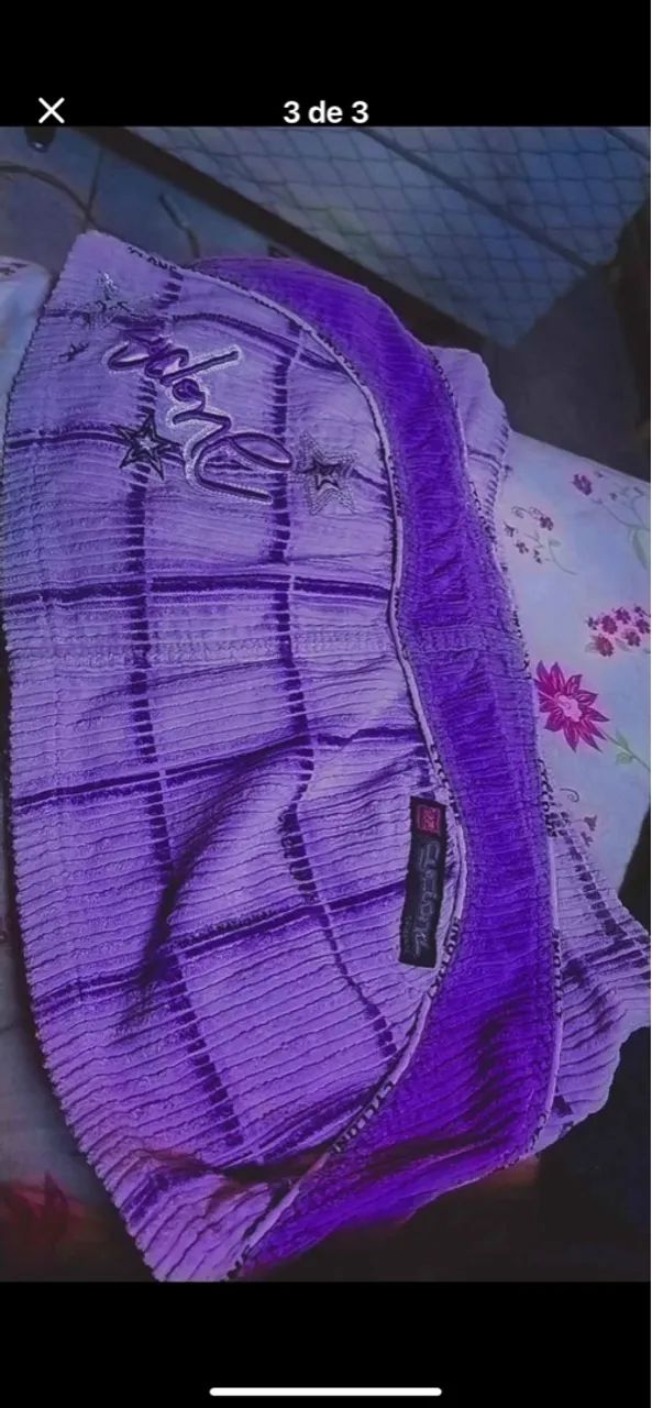 Shorts roxo canelado - Foto 2