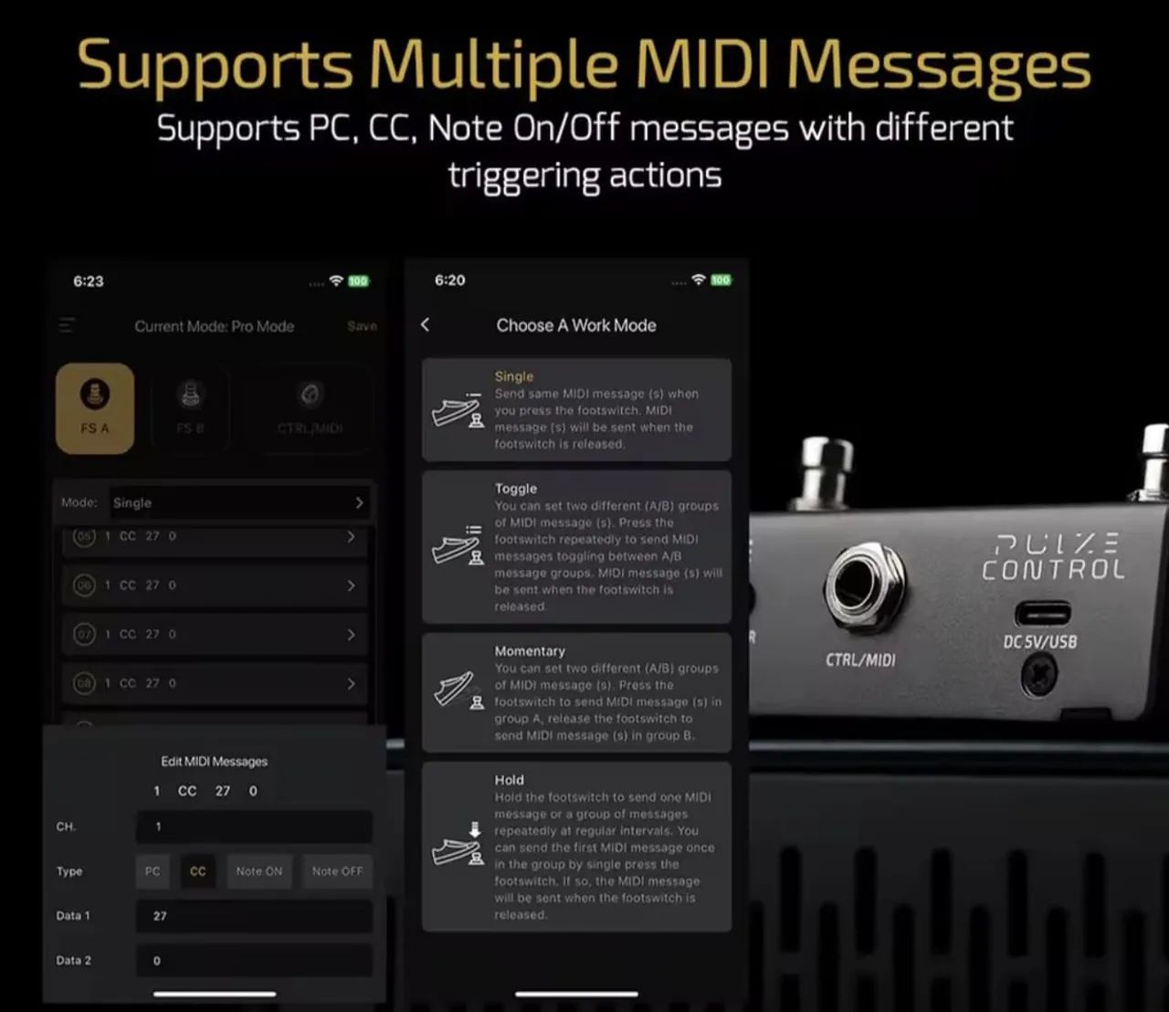 Hotone Ampero MIDI SWITCH PULSE CONTROL BLUETOOTH  - Foto 5