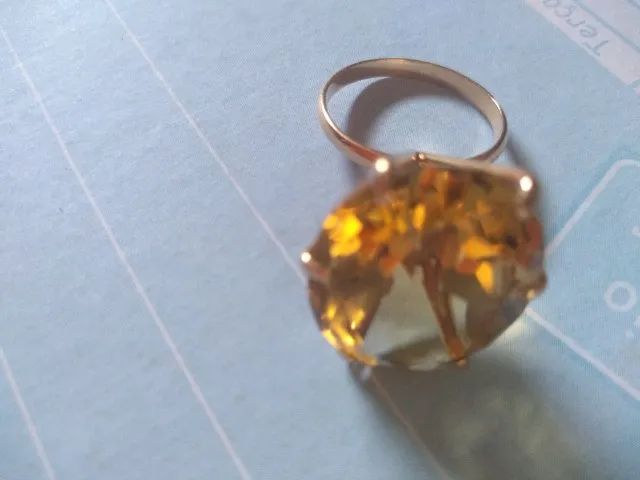 Anel de Ouro 18k - 750 Com pedra Topázio Imperial - Foto 2