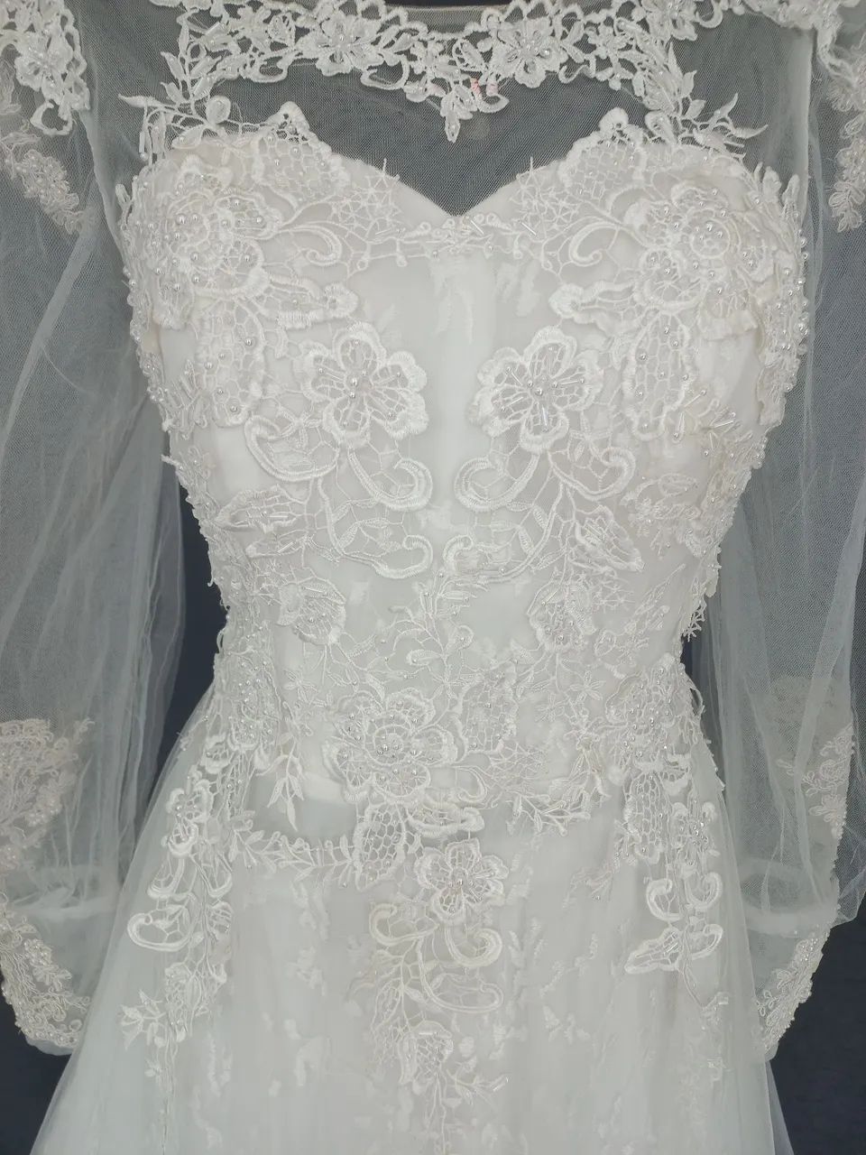 Vestido de Noiva Elegante com Manga Longa - Foto 2
