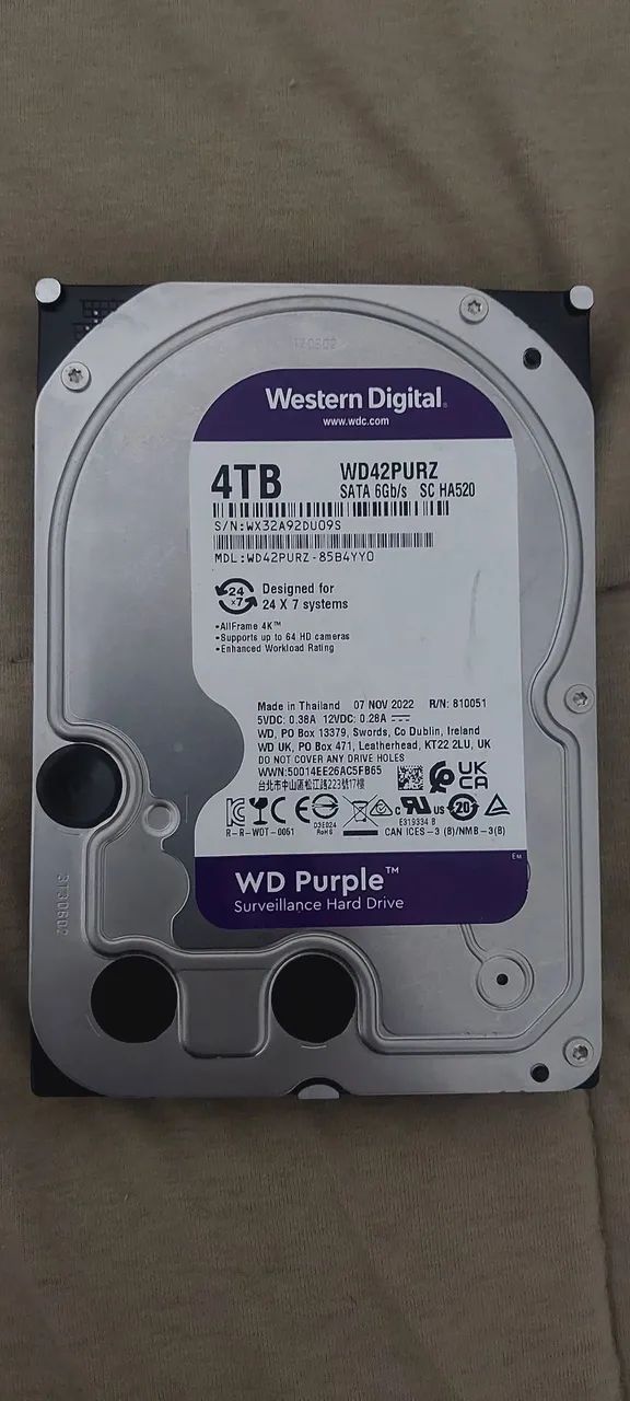 HD WD Purple 4TB - Foto 2