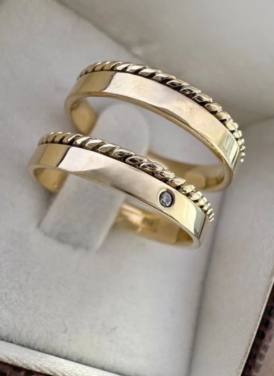 Par de aliança em Ouro 18k  - Foto 3