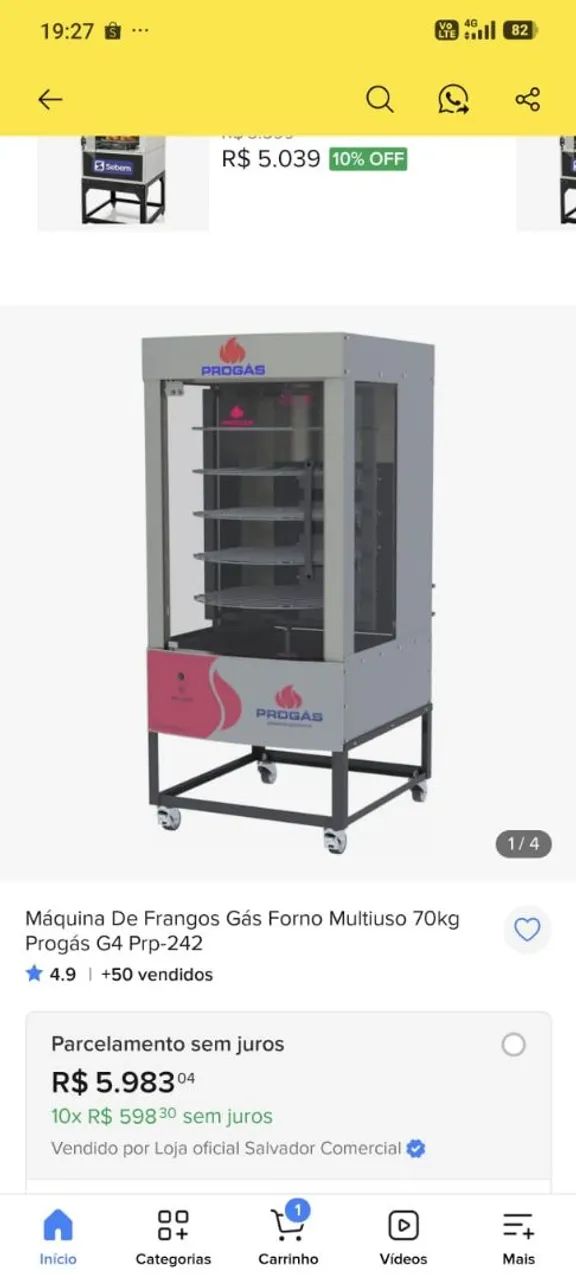 MAQUINA DE ASSAR FRANGO PROGÁS  - Foto 2