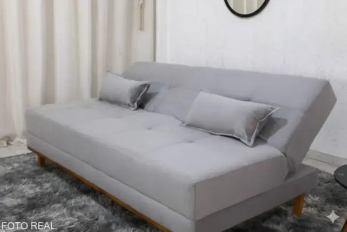 Sofá Cama Aurora Cinza (Produto Novo) - Foto 5