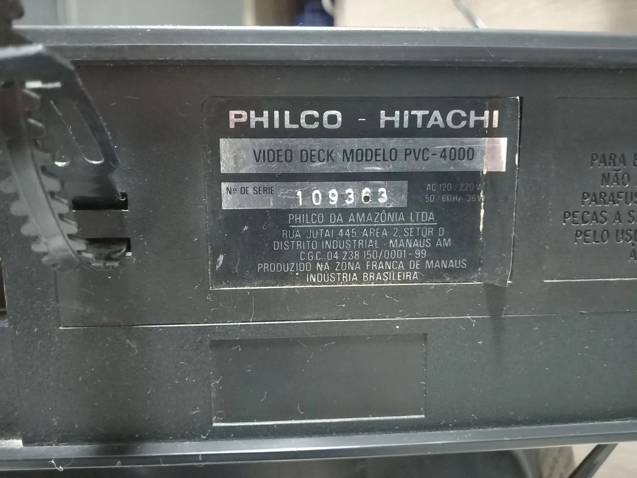 VÍDEO CASSETE PHILCO-HITACHI PVC-4000 - Foto 5