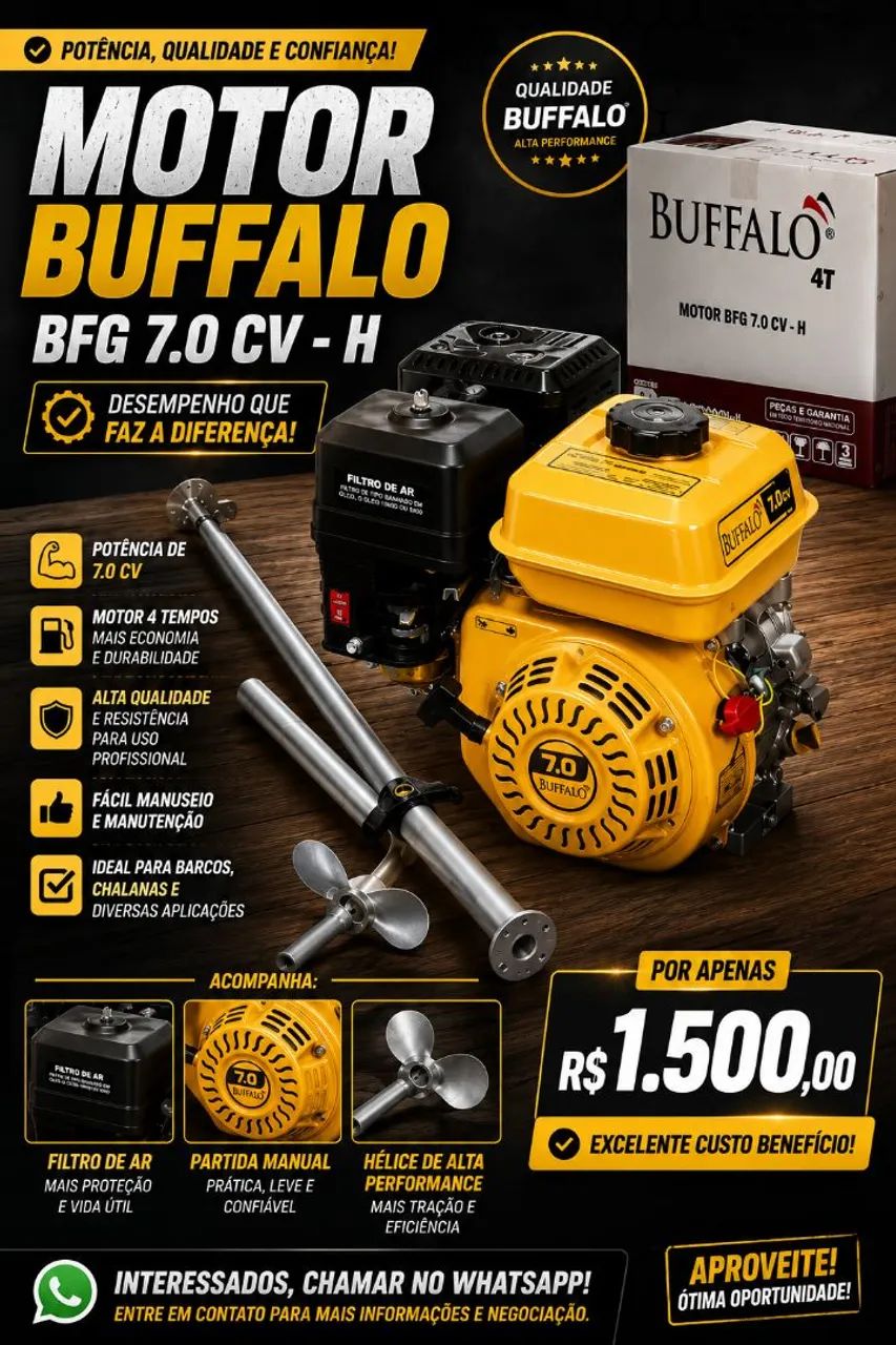 MOTOR BUFFALO 7.0 NoVo nunca usado - Foto 3
