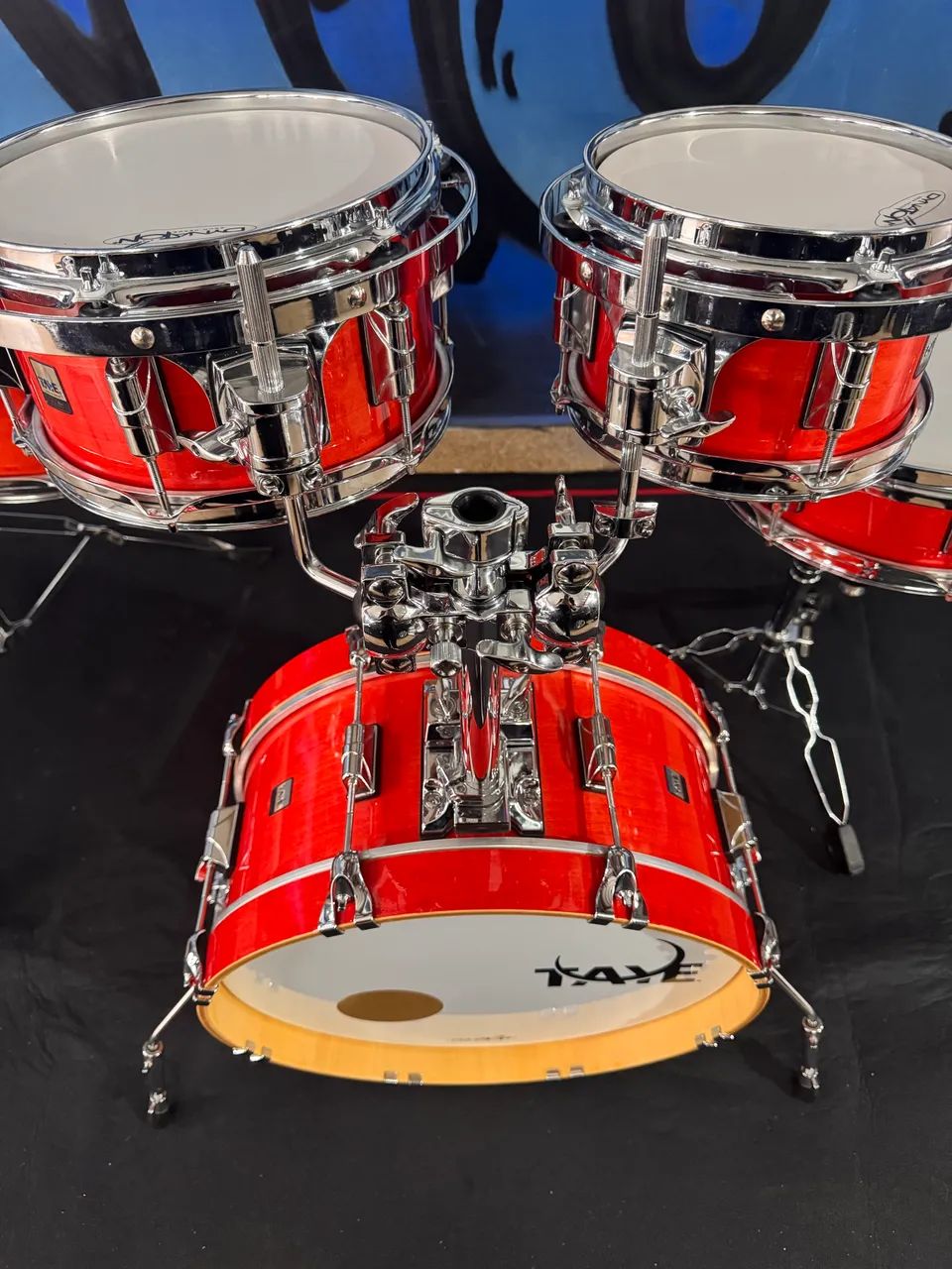 Bateria Compacta Taye GoKit Bumbo 18 Polegadas Birch Laqueado Com Bags - Foto 4