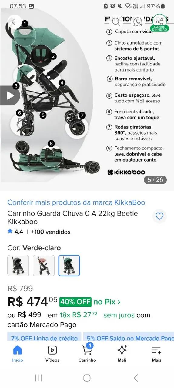 Carrinho de Bebê  - Foto 4