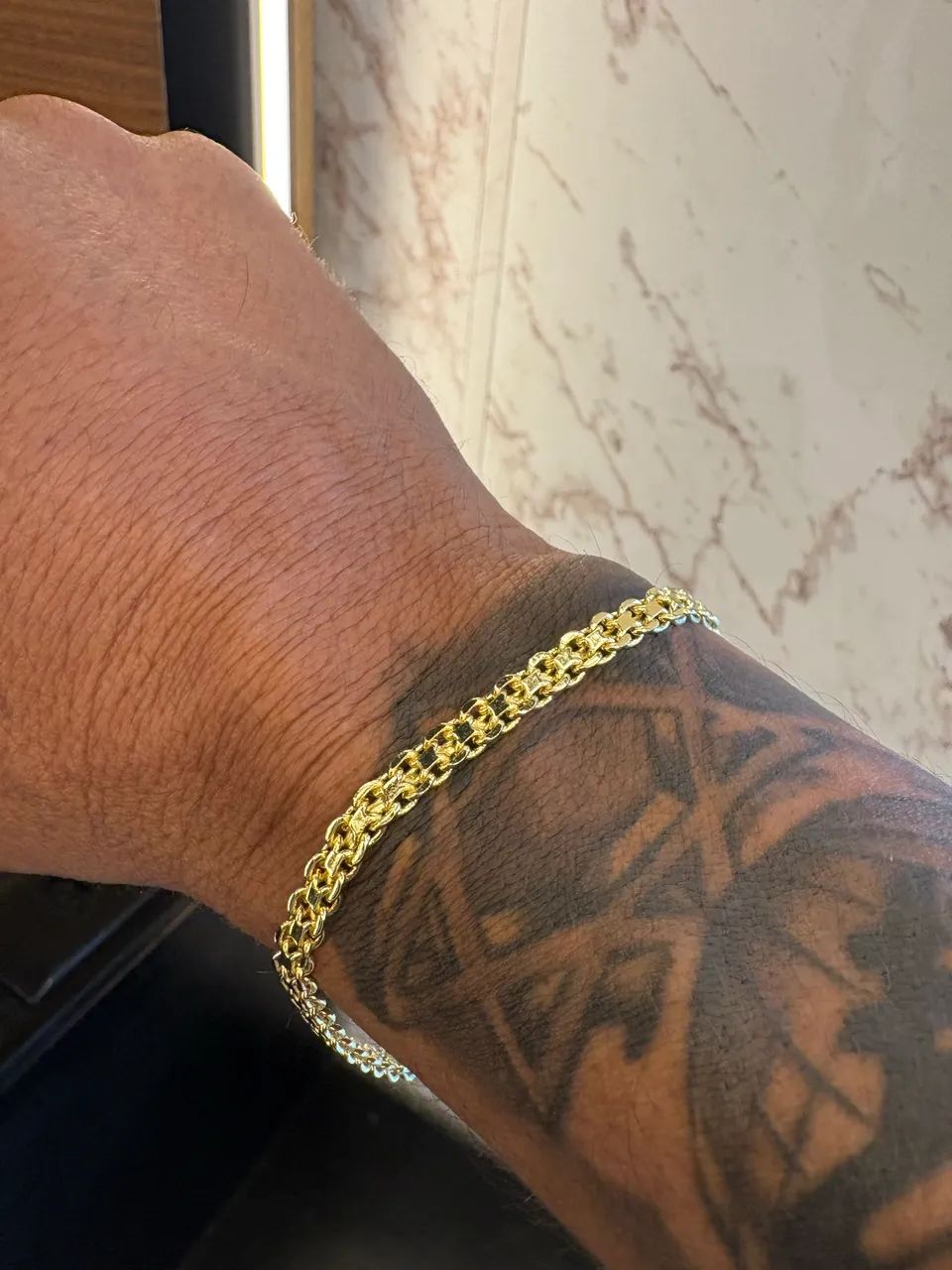 Pulseira esteira banhada a ouro 18k - Foto 3