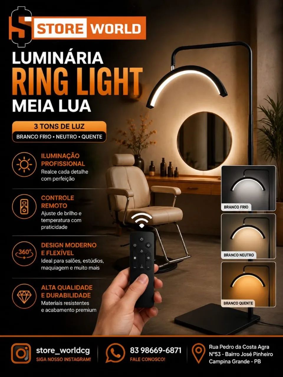 Ring light Meia Lua Profissional - loja Store World 