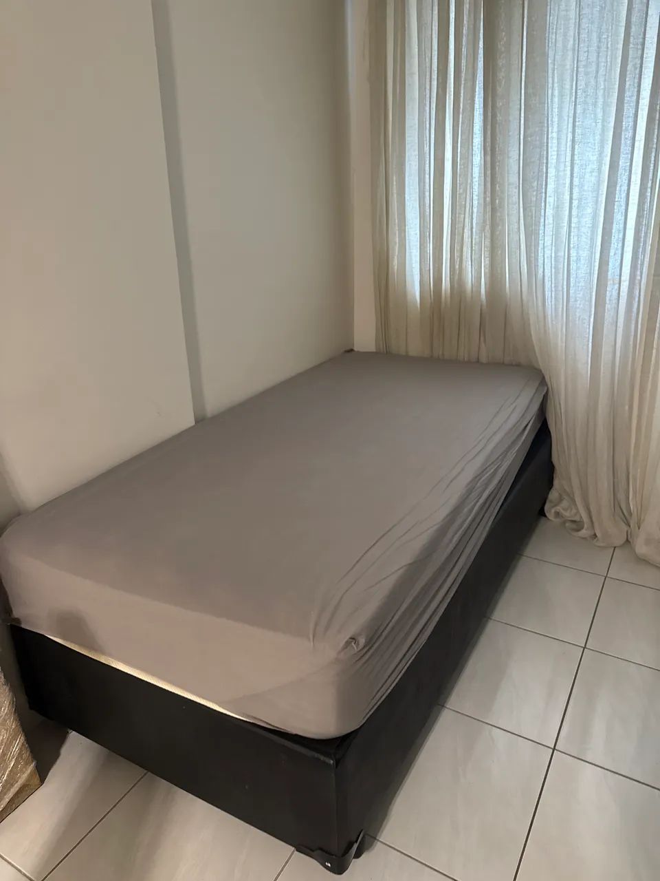Cama box solteiro colchão castor