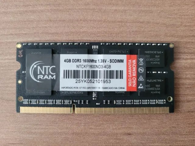 Memoria DDR3 1600Mhz 4GB p/ notebook   