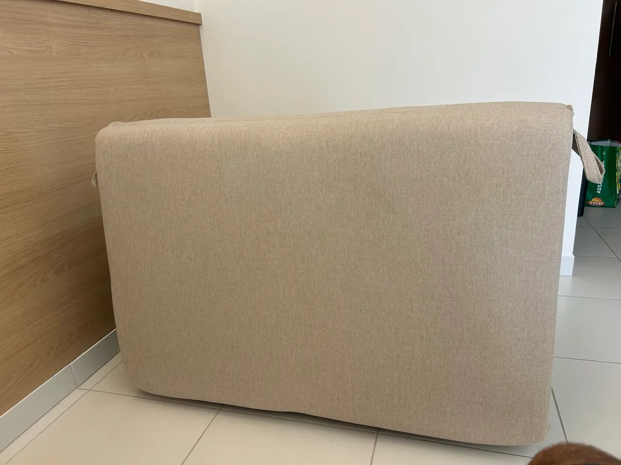 Sofá-cama 113cm Linho Bege - Foto 5
