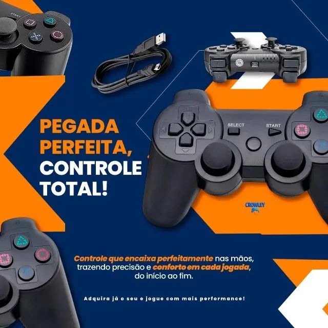 Controle wireless USB com feedback para jogos em PC e PS3 Pronta entrega - Foto 3