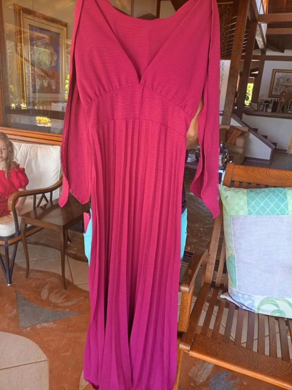 Vestido cor Marçala, veste até 44