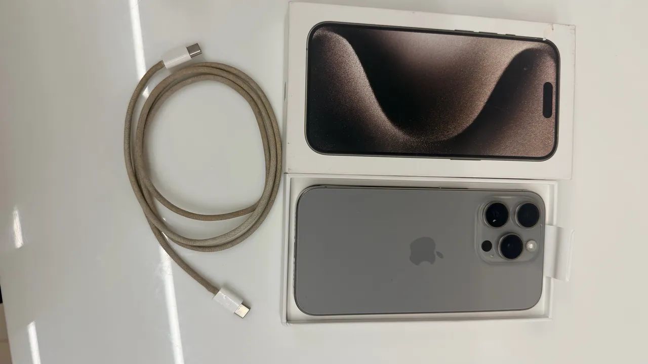 iPhone 15 Pro 128GB - Titânio Natural - Com Caixa e Acessórios - Foto 5