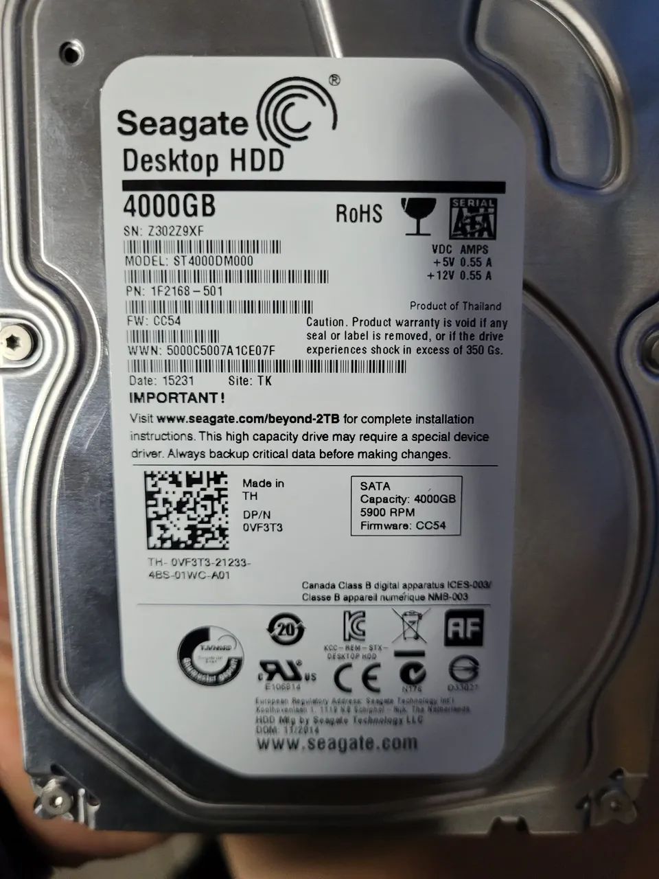 HD INTERNO SEAGATE 4 TERABYTES - Armazenamento - Vila das