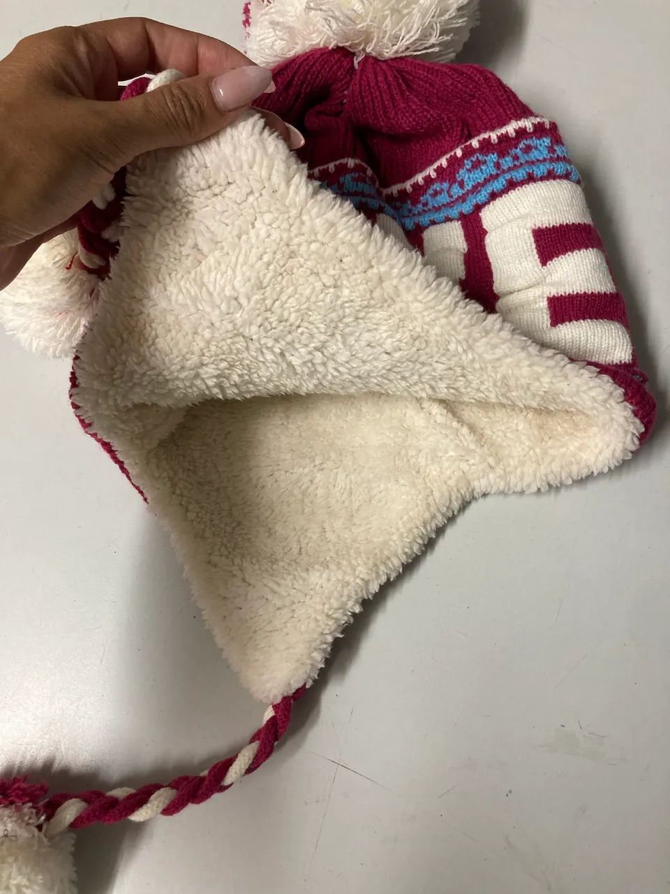 Touca de Frio Rosa Estampada (Nova) - Foto 3