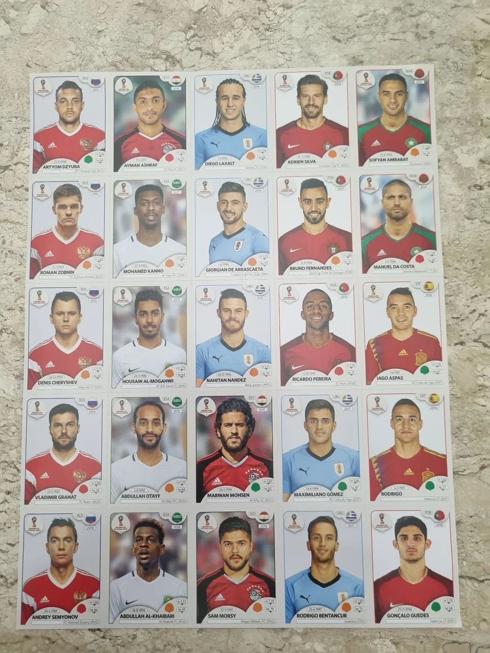 Figurinhas copa 2014, kit de atualizacao, 25 fig.