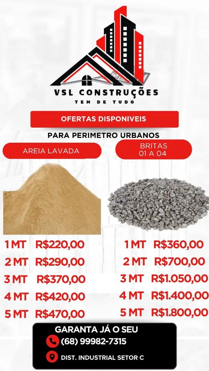 Areia e brita 