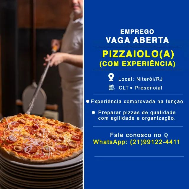 Contratando Pizzaiolo(a)(Vaga)