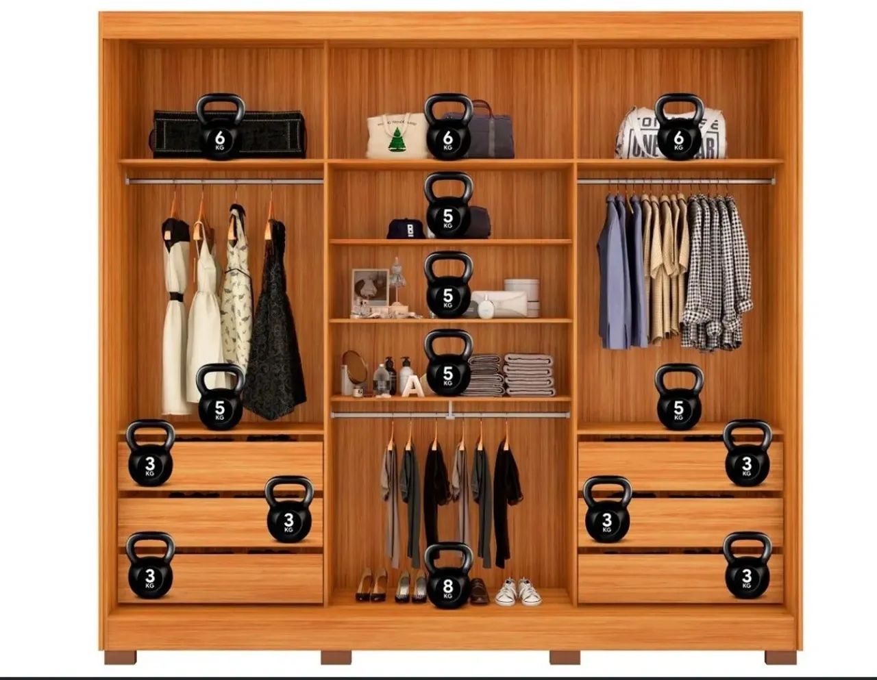 GUARDA ROUPA DE CASAL COM ESPELHO - Foto 4