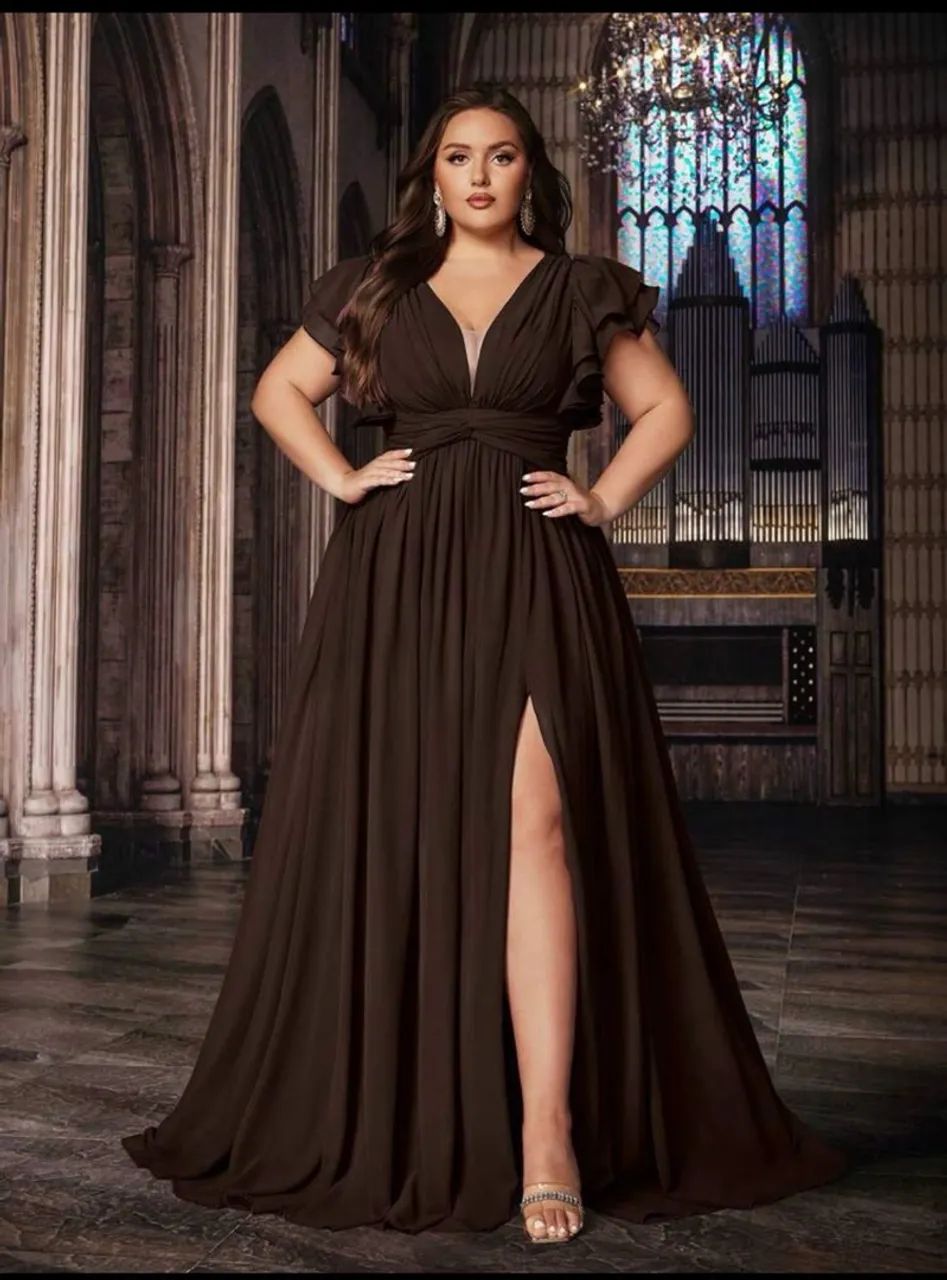 Vestido de festa- plus size- café  - Foto 3