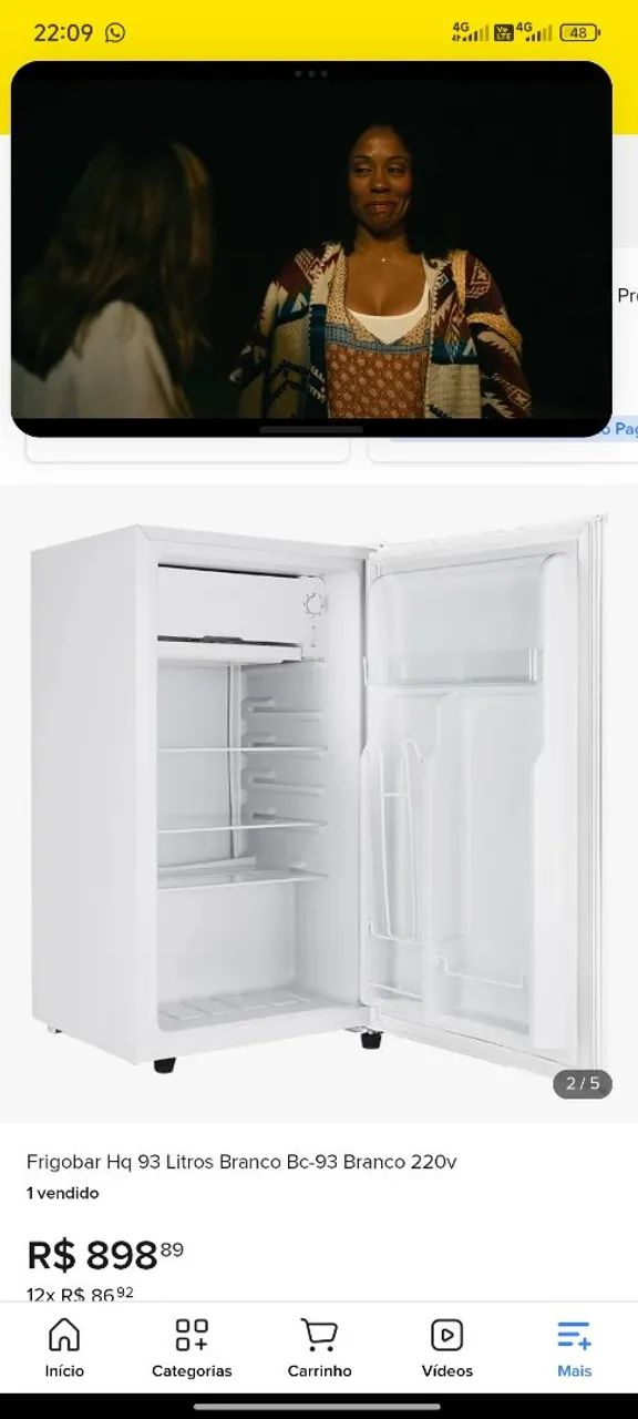 Frigobar HQ 92 litros novo