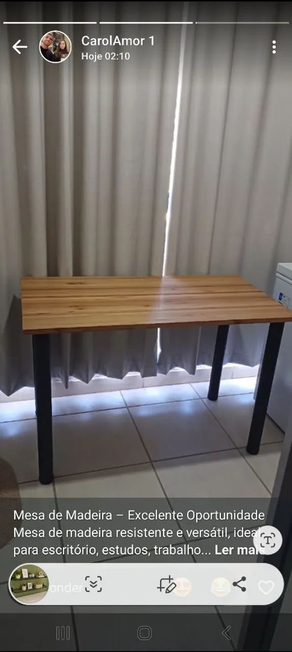 Mesa de Madeira Estilo Industrial