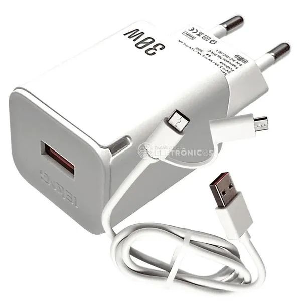 Carregador 30w Tipo C/ Micro Usb Lelong *ENTREGA GRÁTIS*