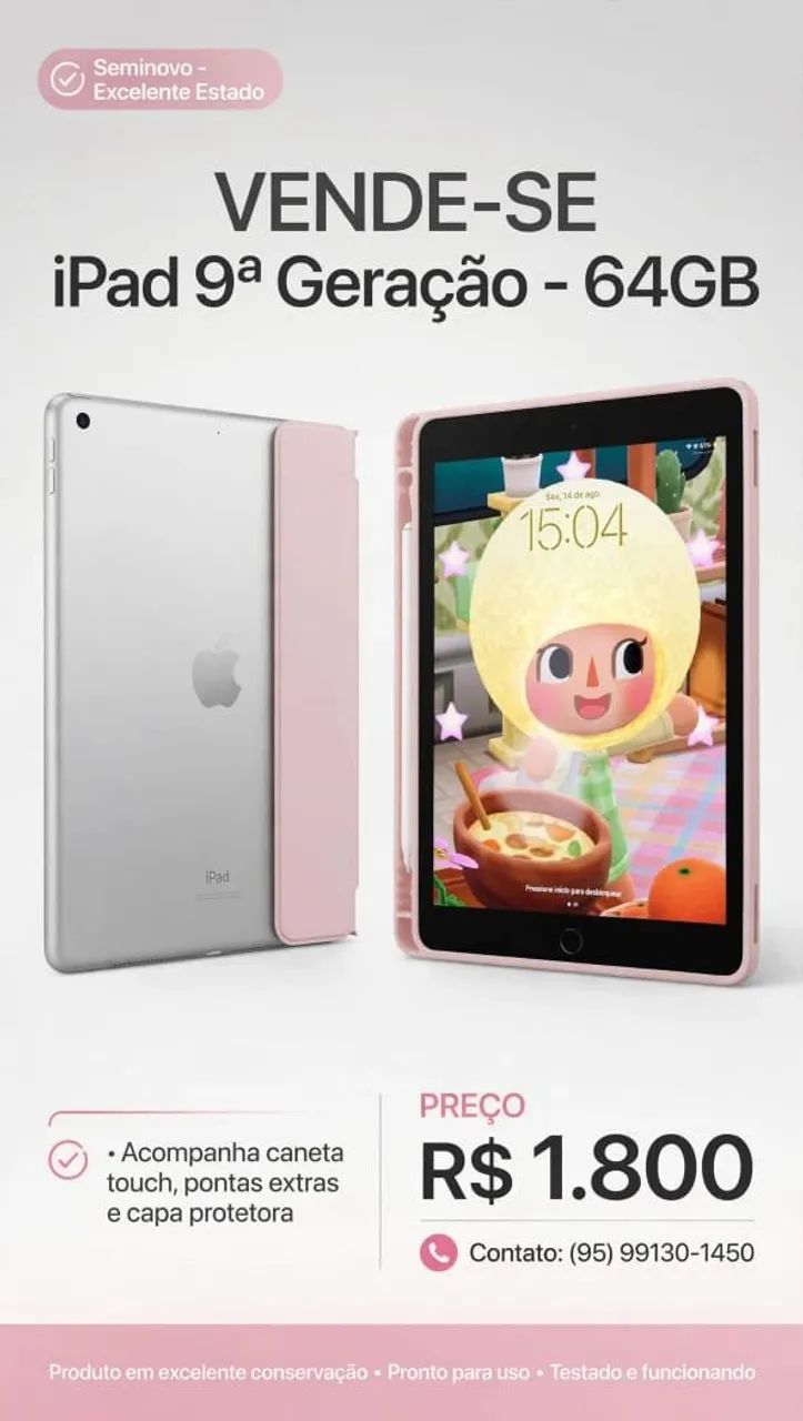 Apple iPad 9 geração como novo 