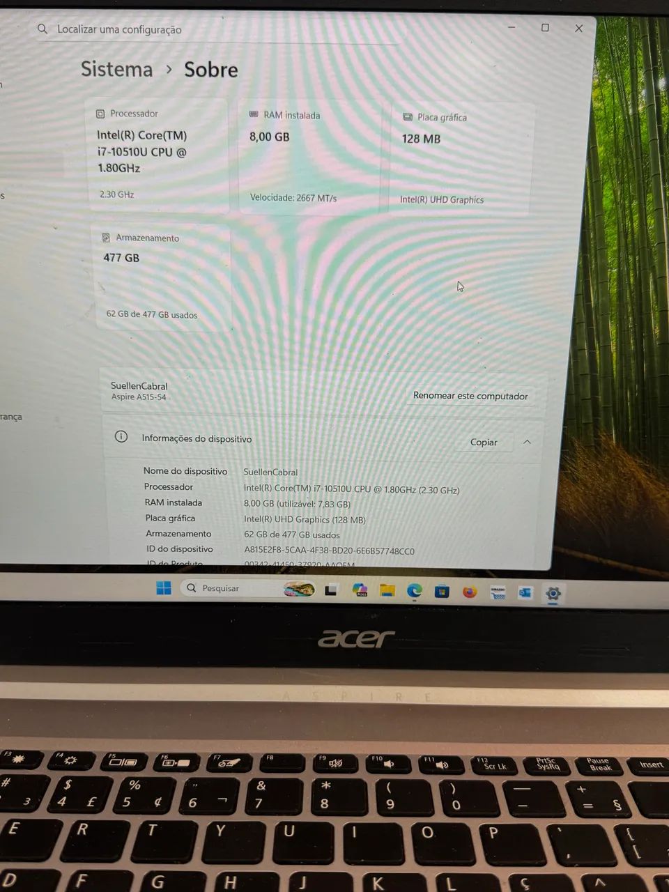 Notebook ACER aspire 5 core i7 8GB ram HD500GB - Foto 4