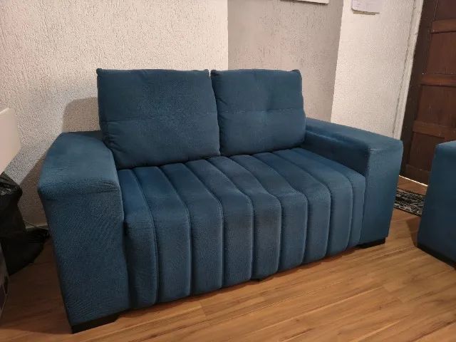 Sofá 2 e 3 lugares Suede - turquesa  - Foto 3
