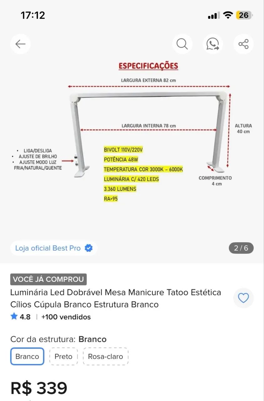 Mesa em L + coletor de pó + luminária  - Foto 2