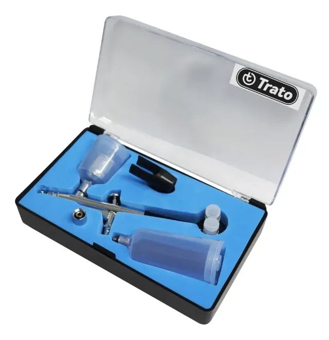 Kit Completo Aerografia Mini Compressor Ar + Aerógrafo 0,3mm - Foto 3