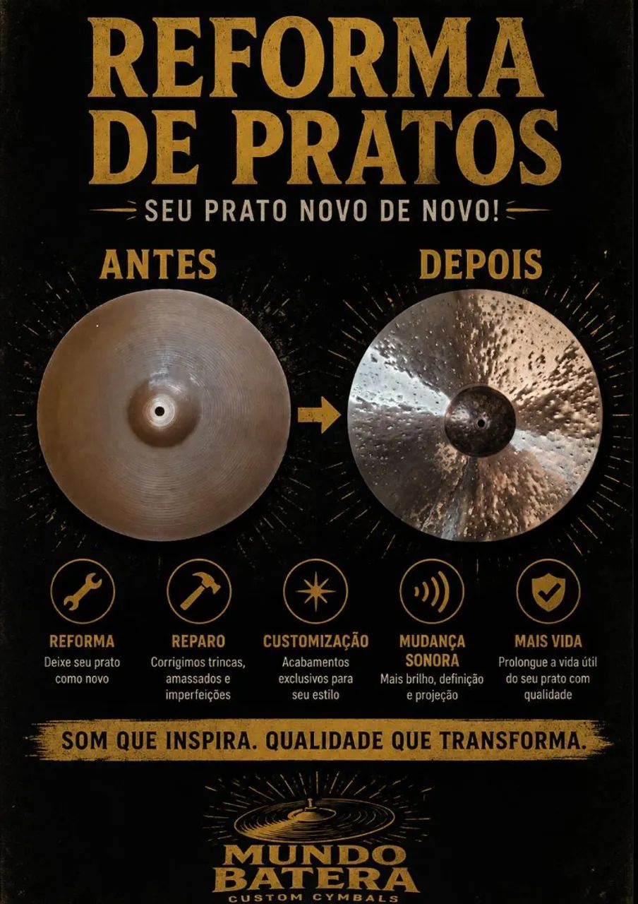 Reforma de pratos de bateria