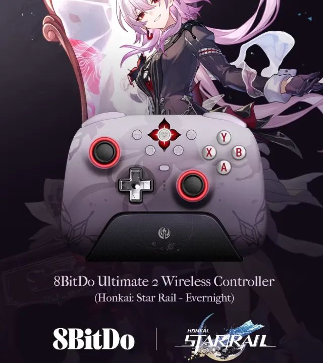 Controle Sem Fio 8BitDo Ultimate 2 para PC e Android - Evernight (Oficialmente Licenciado 