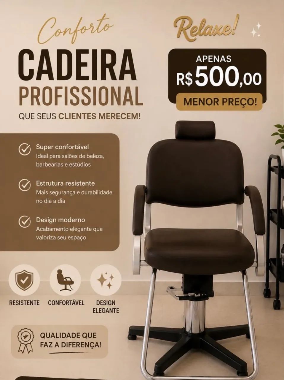 Cadeira salão de beleza 