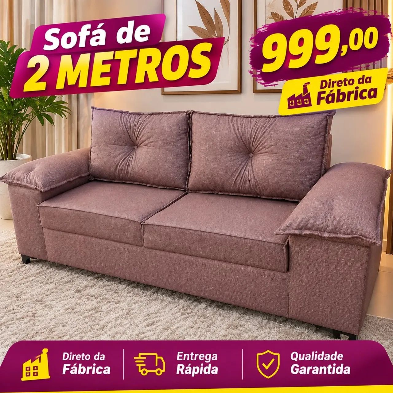 Sofá Três lugares  - Foto 2